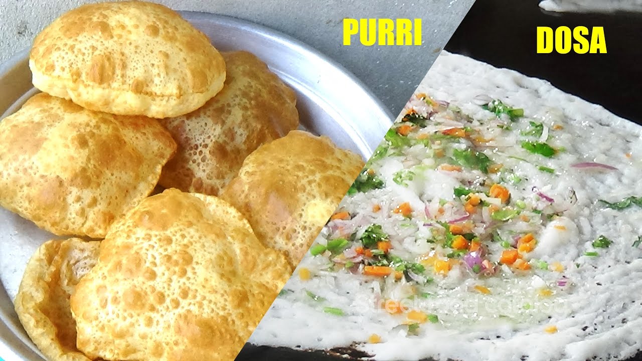 How To Make Poori and Dosa In Hotel Style || Panjabi Aloo Puri, Spring Dosa || Street Food Catalog