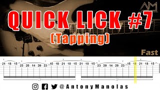 Quick Lick #7 - {Tapping} - Guitar Lesson with Tab - Youtube Series
