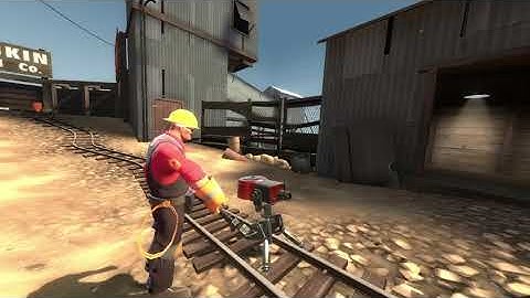 Engineer is building a sentry.