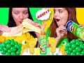 YELLOW FOOD vs GREEN FOOD CHALLENGE by LiLiBu