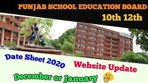 PSEB ➡ Board exam date sheet 2020 / examination class 10th 12th PSEB board