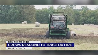 Maury County crews respond to tractor fire