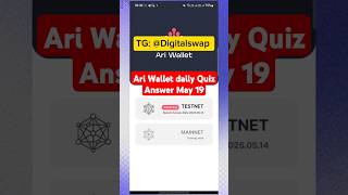 Ari Wallet Today's Quiz Answer May 19 20 #airdrop #testnet #ariwallet