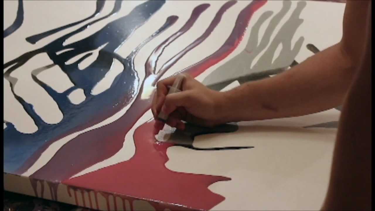 Time Lapse Surreal Speed Painting with Acrylics, 