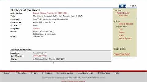 Placing Holds and Recalls in the SMU Library Catalog