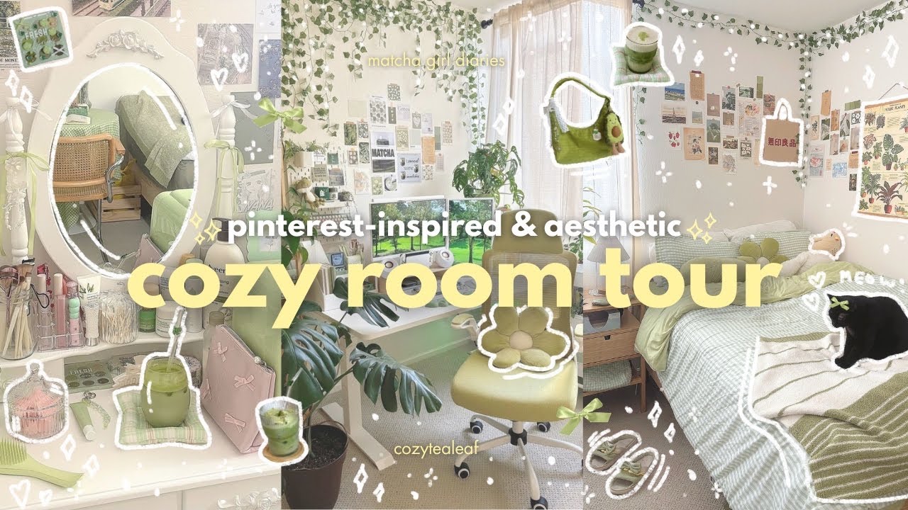 aesthetic room tour 2025 🍵🌿 pinterest-inspired, cozy, room organization - YouTube