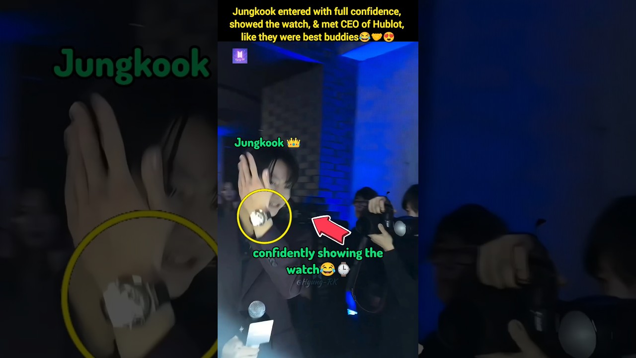 Jungkook entered with full confidence, showed the watch💪😂 