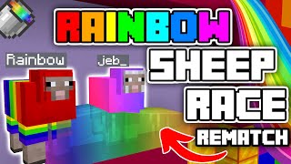 Epic Rainbow Sheep Race REMATCH (Minecraft Marble Race)