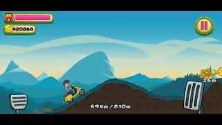 Hill Climb Racing Yellow Scooter Race in Mountain forest evening Drive Challenge android Race Game