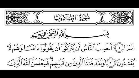 سورة العنكبوت مكتوبة || سورة رقم 29