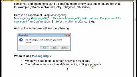 Lesson 12 from my new book Introduction to Lazarus IDE - Part II Dialog boxes 4: Message Dlg