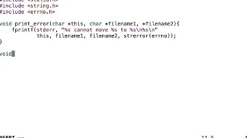 Basic Linux mv command implemented in C