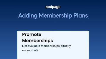 Adding a Membership Plan To Podpage