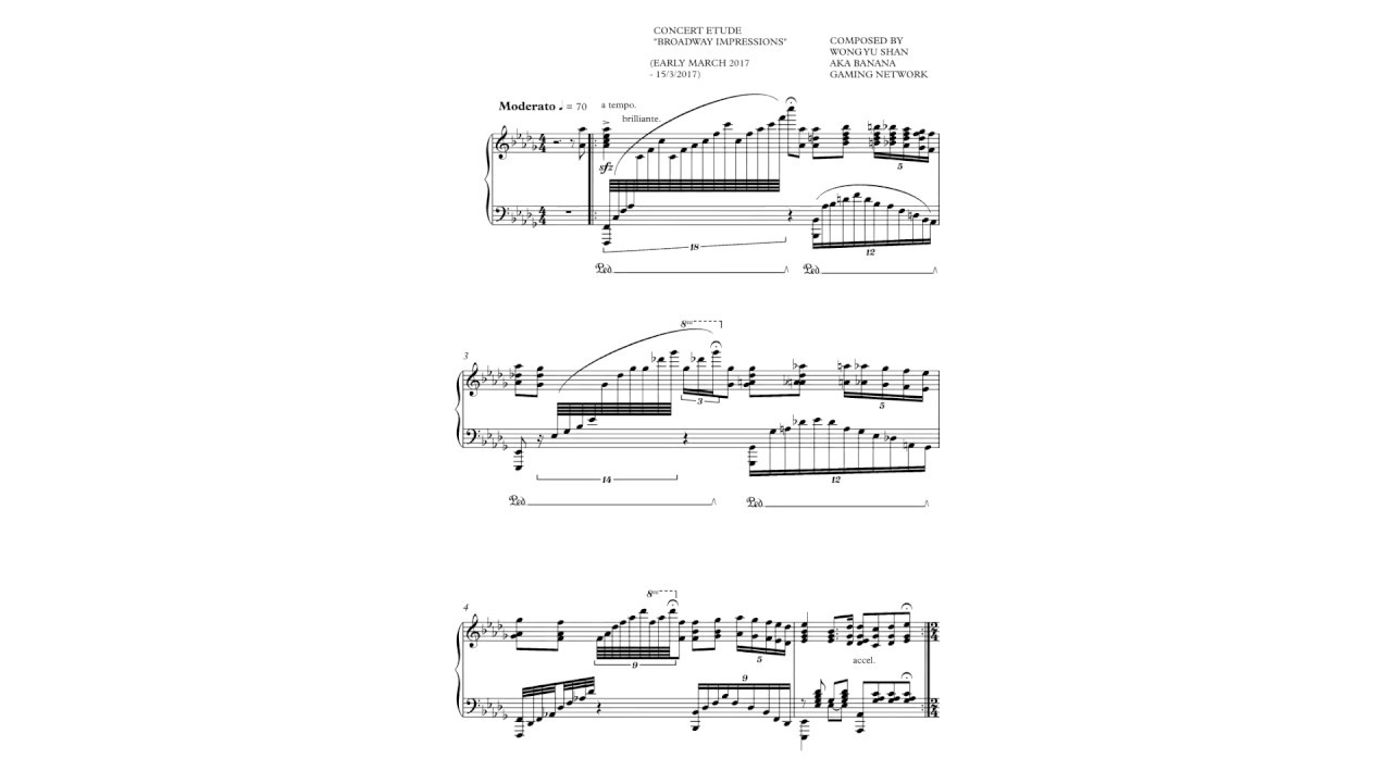Concert Etude Broadway Impressions by me (Most Difficult piano solo