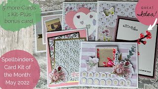 5 More Cards 1 Kit Plus Bonus Card: Spellbinders Card Kit of the Month May 2022 Koala Smiles