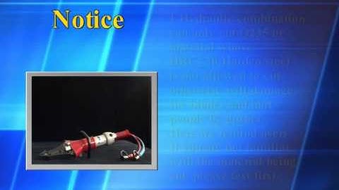 Operation video for hydraulic combination tool