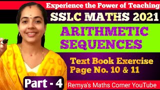 SSLC MATHS 2021/ARITHMETIC SEQUENCES/PART 4/EXERCISE PAGE NO.10 & 11/SEQUENCES/ YOUTUBE CHANNEL
