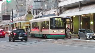 富山地鉄富山軌道線8000形 西町停留場発車 Toyama Chitetsu Toyama City Tram Line 8000 series Tramcar