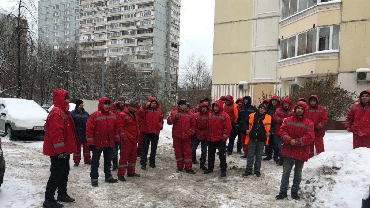 Протест дворников Нагорного района в Москве / LIVE 28.12.18