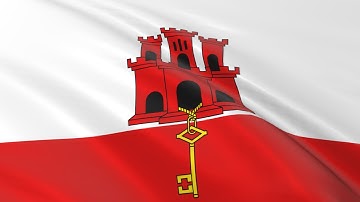 Flag of Gibraltar waving in the wind - Flag animation - Motion background - 4K UHD