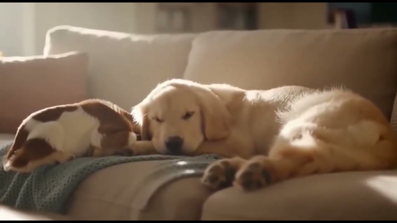 Golden Retriever Puppy and Baby Goat Form Wake-Up Snuggle Bond 🐐