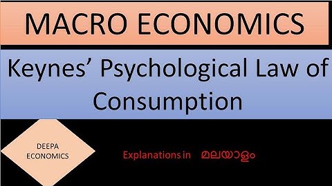 Keynes Psychological law of consumption #Malayalam