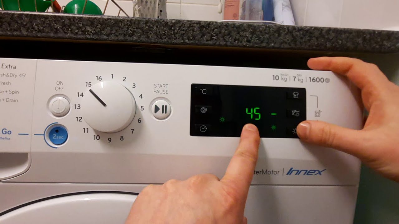 Indesit Innex Washer Dryer How To Program Dry Only BDE1071682XWUKN - YouTube