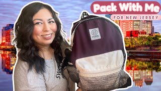 PACK WITH ME FOR NEW JERSEY FOR THE WEEKEND, PACKING FOR A WEEKEND TRIP IN A BACKPACK