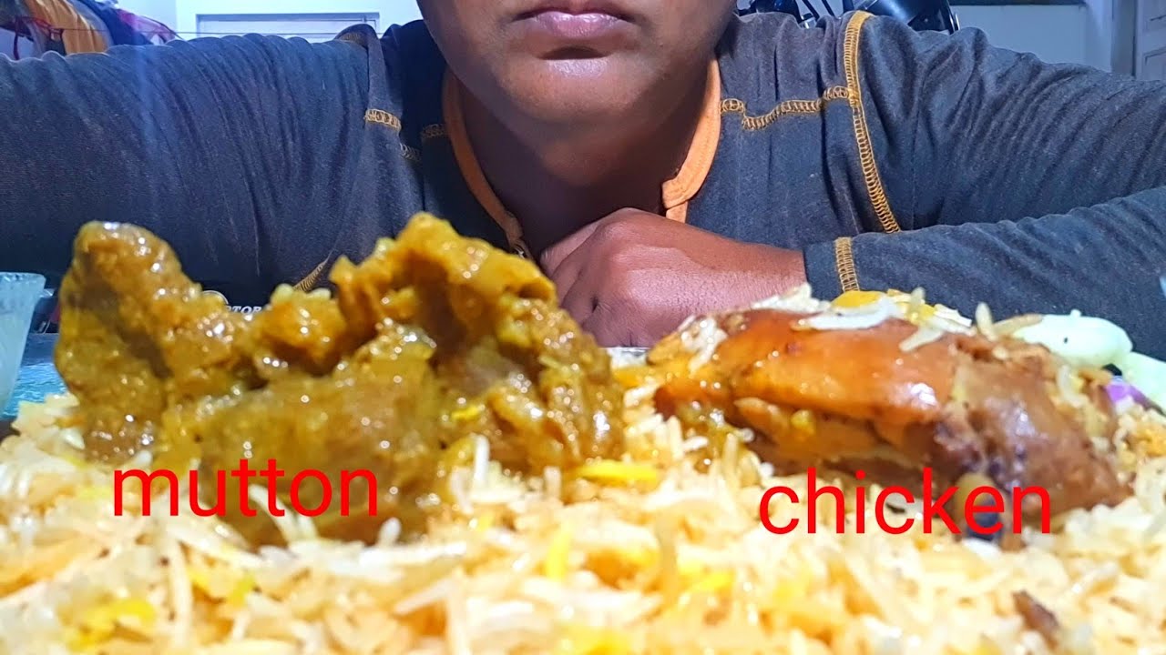 chicken biryani, mutton curry eating challenge MUKBANG YouTube