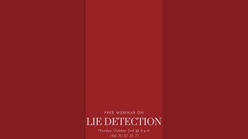 !! FREE WEBINAR !! 🕵️ Uncover the Truth: Master the Art of Lie Detection! 🕵️