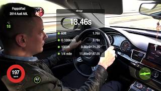 Замер Audi A8 (D4) Long 2014: Launch Control 0-100км/ч 1/4мили 100-200км/ч V8 TFSI Stage1 Dragy