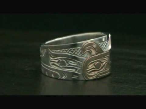 Native art wedding rings