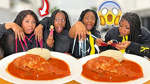 *MUST WATCH* EATING FUFU AND PEPPER SOUP WITH THE LONGEST NAILS IN THE WORLD!! MESSY HANDS