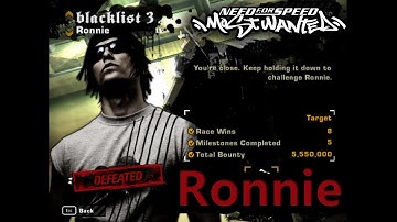 Need For Speed Most wanted Blacklist 3 - Rival Challenge Ronnie