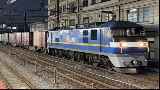 【ジョイント音最高！】EF210形300番台333号機＋コキ19両が大船駅を通過するシーン（1056レ）