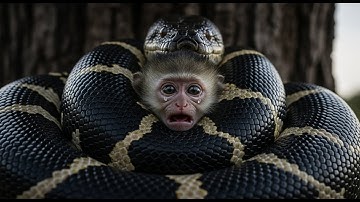 GIANT PYTHON CRUSHES: Rescue Baby Monkey in Africa