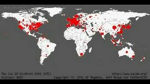 Spread of the Code Red version 2 internet worm