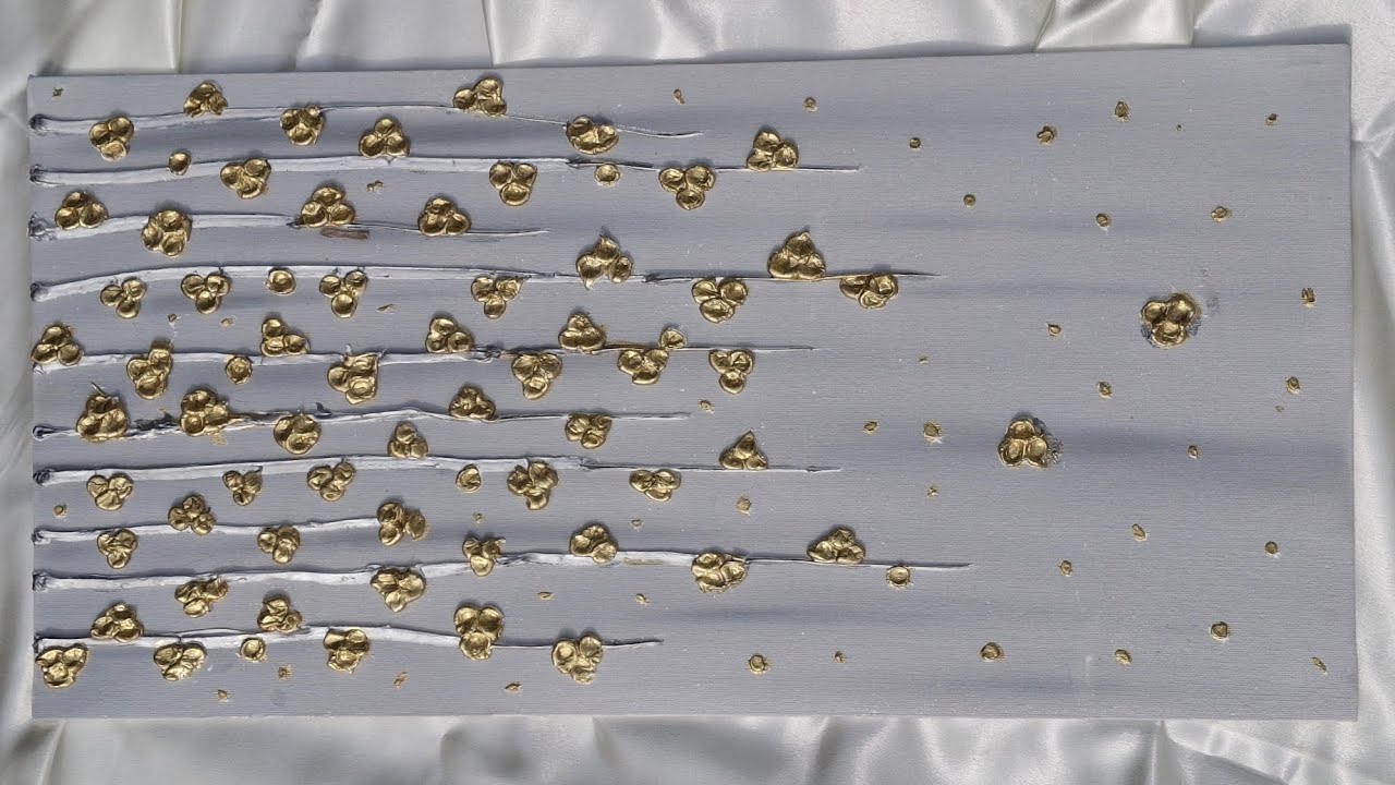 Gold Blossom Texture Art | Easy DIY Textured Canvas | White Texture ...
