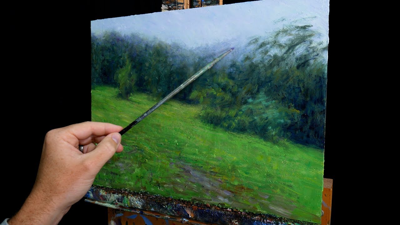 How to Paint Misty Trees in a Landscape
