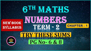 6th Maths Term 2 | Chapter-1 Numbers | Try These Sums Pg No 6 & 8