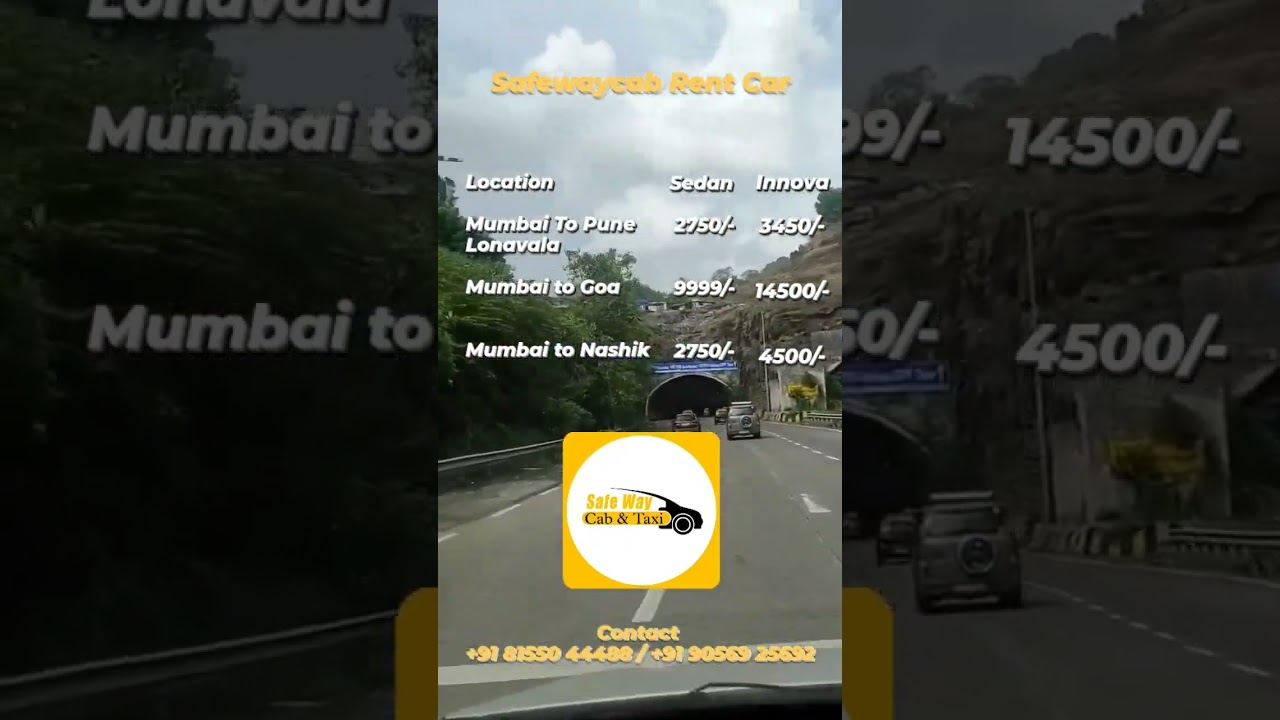 Mumbai To Pune One-Way Cabs 🚗Clean Cars  • 24/7 Booking Now 