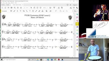 SCQF Level 2 Drumming - Basic 3/4 March TUTORIAL VIDEO