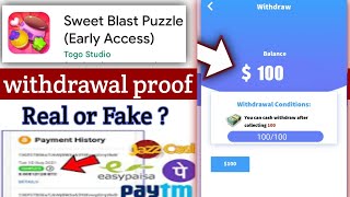 Sweet Blast puzzle app withdrawal proof//Sweet Blast puzzle app real or Fake//sweet blast puzzle app screenshot 3