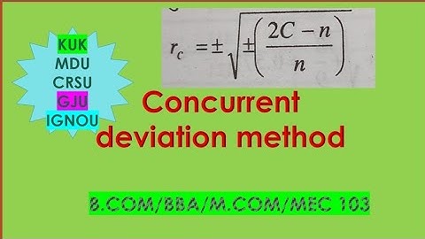 concurrent deviation method of correlation of business statistics of  b.com/m.com/ mec 103