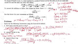 Metric Conversions Practice 1 Video Key