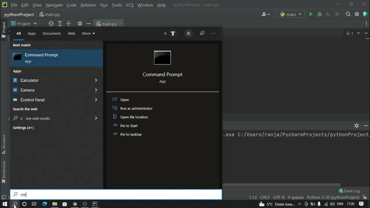 Part-4: Running Python code from command prompt - YouTube