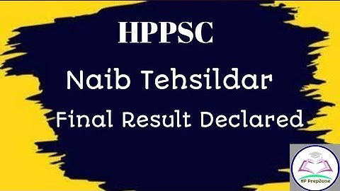 HPPSC! Naib Tehsildar Final result!
