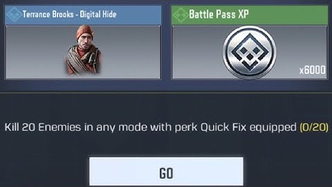 COD Mobile Kill 20 Enemies in any mode with perk Quick Fix Equipped