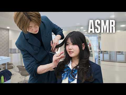 (ASMR) From School to Salon: Japanese High School Girl’s Professional Haircut
