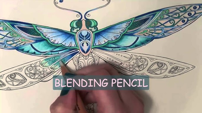 Part 4 - how to color water - coloring book enchanted forest - coloring  with prismacolor pencils 